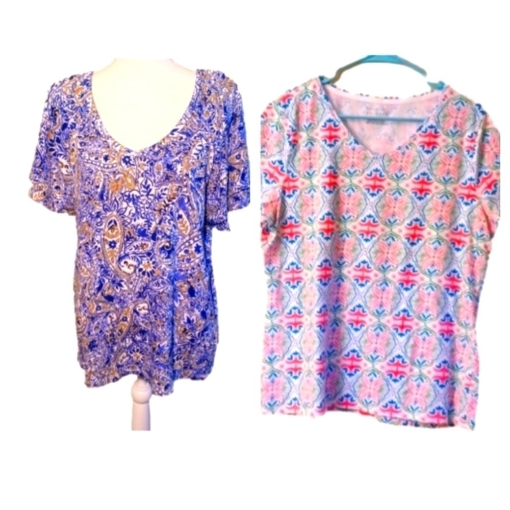 Talbots & Rafaella lot of two blouses size XL